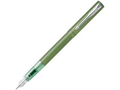 Перьевая ручка Parker Vector, F, зеленый, серебристый, металл
