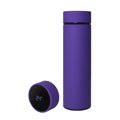 Термос Reactor софт-тач с датчиком температуры (фиолетовый), фиолетовый, металл, soft touch