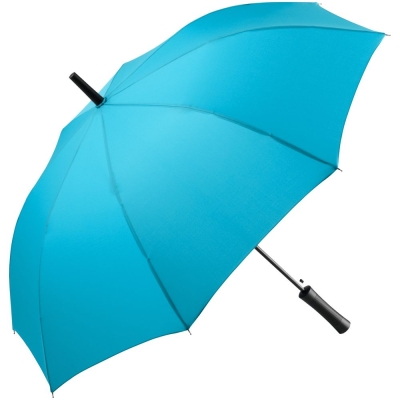 Зонт-трость Lanzer, бирюзовый, бирюзовый, оцинкованная сталь, купол - эпонж; ручка - пластик; каркас - стеклопластик