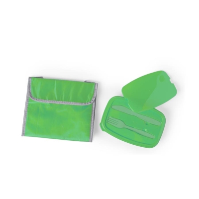 Набор термосумка и ланч-бокс PARLIK, зеленый, 26 x 22 x 18 cm, полиэстер 210D, зеленый, полиэстер 210d, алюминий