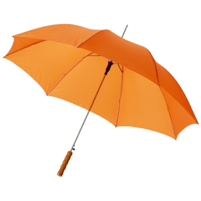 Автоматический зонт Lisa 23" с деревянной ручкой, оранжевый, полиэстер