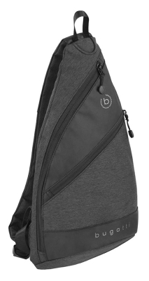 Рюкзак с одним плечевым ремнем BUGATTI Universum, графитовы, полиэстер меланж/тарпаулин, 23х14х42 см, серый