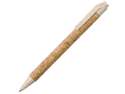 Ручка из пробки и переработанной пшеницы шариковая «Evora», коричневый, бежевый, пластик, пробка