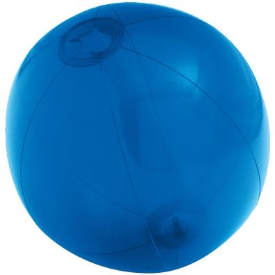 Надувной пляжный мяч Sun and Fun, полупрозрачный синий, синий, пвх