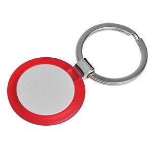 Брелок "Круг" красный; 3,5х3,5х0,5 см; металл, пластик; лазерная гравировка, красный