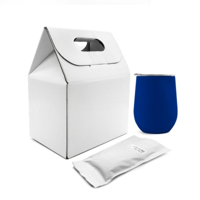 Набор Coffee Box c кофером софт-тач CO12s (синий), синий
