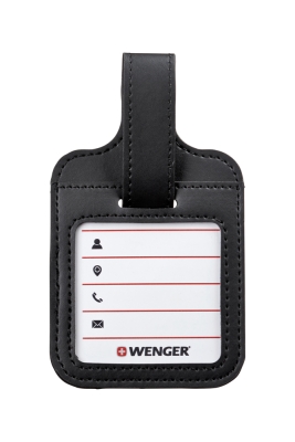 Бирка для багажа WENGER, черная, полиуретан, 9 x 14 x 1 см, черный