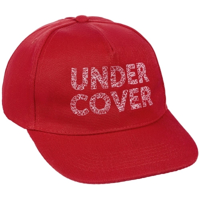 Бейсболка с вышивкой Undercover, красная, красный, полиэстер 100%, плотность 380 г/м²; твил
