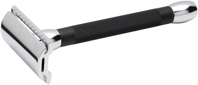Cтанок Т- образный для бритья MERKUR хромированный, длинная ручка, лезвие в комплекте (1 шт), черный