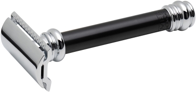 Cтанок Т- образный для бритья MERKUR хромированный, длинная ручка, лезвие в комплекте (1 шт), черный