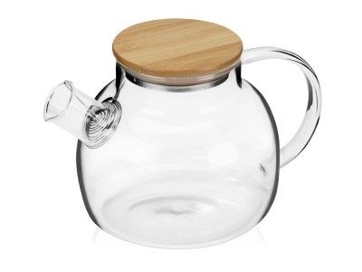 Заварочный чайник с бамбуковой крышкой «Sencha», прозрачный, металл