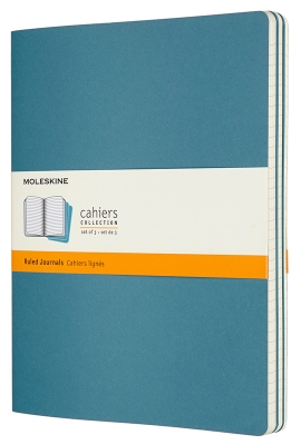 Блокнот Moleskine CAHIER JOURNAL CH023B44 XLarge 190х250мм обложка картон 120стр. нелинованный голубой (3шт)