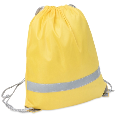 Рюкзак мешок со светоотражающей полосой RAY, жёлтый, 35*41 см, полиэстер 210D, желтый, 100% полиэстер, 210d