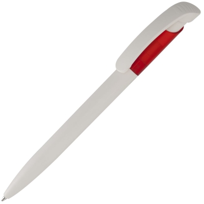 Ручка шариковая Bio-Pen, белая с красным, белый, красный, растительные волокна; пластик