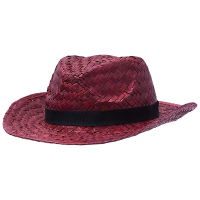 Шляпа Daydream, красная с черной лентой, черный, красный, растительные волокна