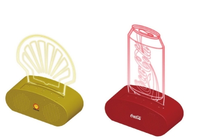Колонки-светильники с гравировкой, пластик soft touch + акрил