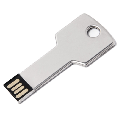 USB flash-карта KEY (16Гб), серебристая, 5,7х2,4х0,3 см, металл, серебристый, металл