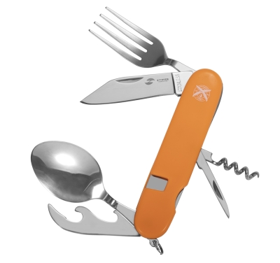 Нож перочинный Stinger, 109 мм, 8 функций, материал рукояти: АБС-пластик (оранжевый), в блистере, оранжевый, пластик