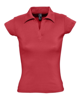 Рубашка поло женская без пуговиц Pretty 220, красная, красный, хлопок