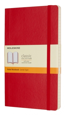 Блокнот Moleskine CLASSIC SOFT QP616F2 Large 130х210мм 192стр. линейка мягкая обложка красный
