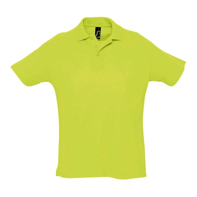 Рубашка поло мужская SUMMER II, зелёное яблоко, S, 100% хлопок, 170 г/м2, зеленый, гребенной хлопок 100%, плотность 170 г/м2, пике