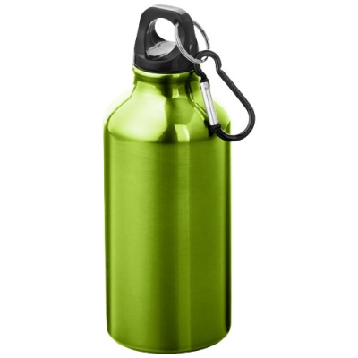 Бутылка для воды с карабином Oregon из переработанного алюминия, сертифицированного по стандарту RCS, объемом 400 мл, зеленый