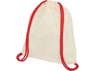 Рюкзак «Oregon» с цветными веревками, красный, бежевый, хлопок
