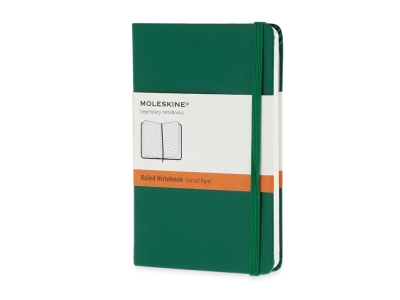Записная книжка А6 (Pocket) Classic (в линейку), зеленый, полипропилен