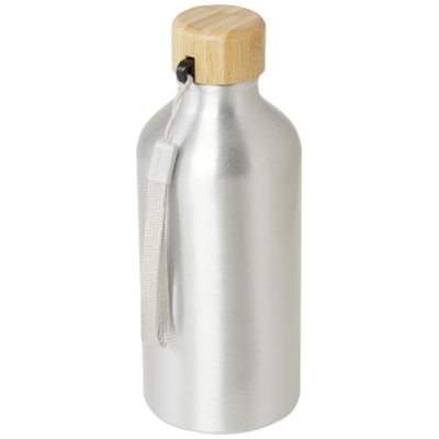 Бутылка для воды Malpeza из переработанного алюминия, сертифицированного по стандарту RCS, объемом 500 мл, серый