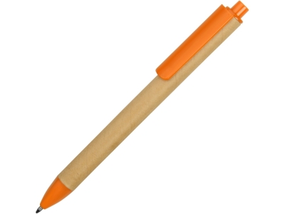 Ручка картонная шариковая «Эко 2.0», оранжевый, бежевый, пластик, картон