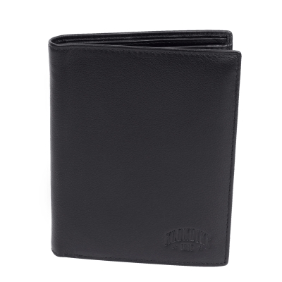 Бумажник KLONDIKE Claim, натуральная кожа в черном цвете, 10 х 1,5 х 12 см, черный