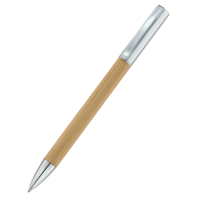 Ручка Игнасия с корпусом из бамбука, серебристый, серебристый