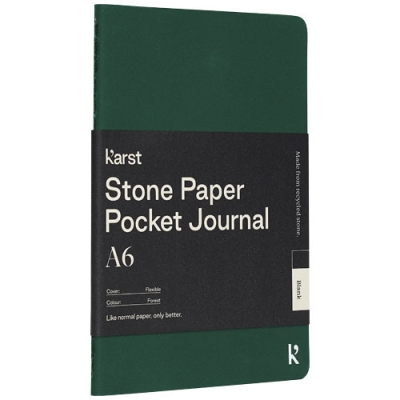 Карманная записная книжка-блокнот с мягкой обложкой Karst® формата A6, листы без линования, зеленый