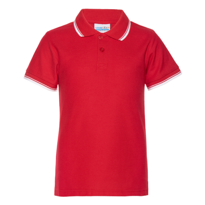 Рубашка поло детская  STAN с окантовкой хлопок/полиэстер 185, 04TJ, Красный, красный, 185 гр/м2, хлопок