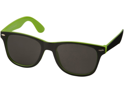 Очки солнцезащитные «Sun Ray» с цветной вставкой, черный, зеленый, пластик