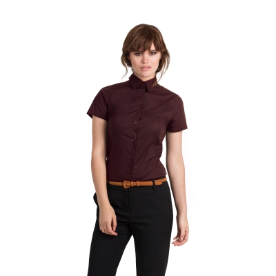 Рубашка женская с коротким рукавом Black Tie SSL/women, бордовый, хлопок