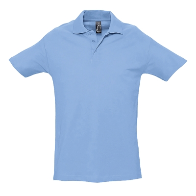 Рубашка поло мужская SPRING II, голубой, S, 100% хлопок, 210/м2, голубой, гребенной хлопок 100%, плотность 210 г/м2, пике