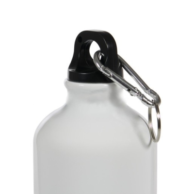 Бутылка металл белая стандарт 500 мл, черный, белый, алюминий