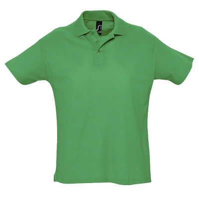 Рубашка поло мужская SUMMER II, зелёный травяной, XS, 100% хлопок, 170 г/м2, зеленый, гребенной хлопок 100%, плотность 170 г/м2, пике