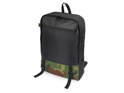 Рюкзак Combat с отделением для ноутбука  17", черный, полиэстер, пластик