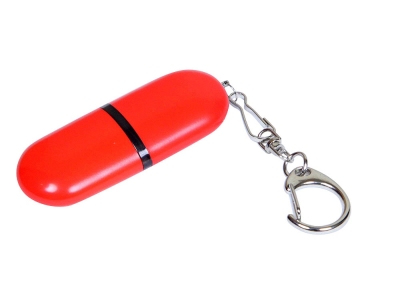 USB 2.0- флешка промо на 4 Гб каплевидной формы, красный, пластик