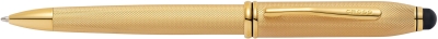 Шариковая ручка Cross Townsend Stylus со стилусом 8мм. Цвет - золотистый., желтый, латунь