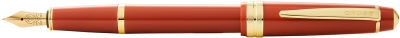Перьевая ручка Cross Bailey Light Polished Amber Resin and Gold Tone, перо F, оранжевый, пластик, латунь, нержавеющая сталь