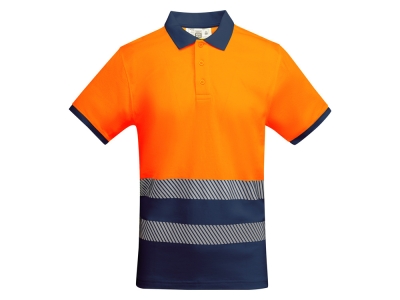 Рубашка поло «Atrio» мужская, синий, оранжевый, полиэстер, хлопок