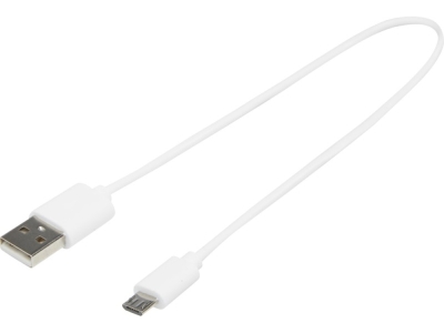 Кабель для зарядки USB-A – Micro-USB TPE 2A, белый, пластик