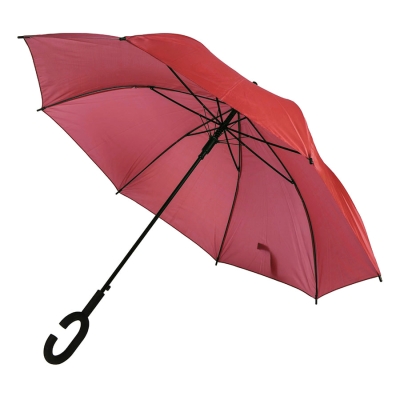 Зонт-трость HALRUM,  полуавтомат, красный, D=105 см, нейлон, пластик, красный, нейлон, пластик