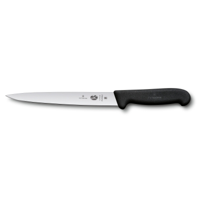 Нож филейный VICTORINOX Fibrox с гибким лезвием 20 см, чёрный, черный, термопластический эластомер (tpe)