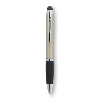 Шариковая ручка с подсветкой, бежевый, несколько материалов