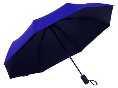 Зонт-автомат «Dual» с двухцветным куполом, черный, голубой, полиэстер
