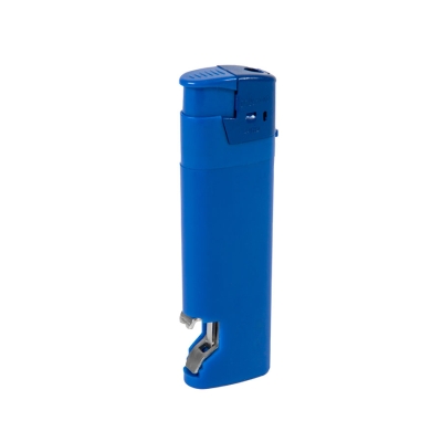 Зажигалка пьезо ISKRA с открывалкой, синяя, 8,2х2,5х1,2 см, пластик, синий, пластик